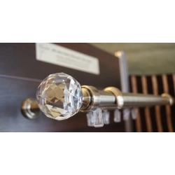 Karnisz Stylowy Crystal pojedyńczy antyk - mosiądz 1,80 m