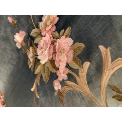 Stylowy aksamitny welur motyw kwiatowy " Głębia turkusu"