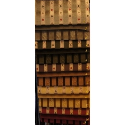 Plusz paski żakard zielony