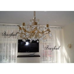 Firana stylowa z kryształkami Swarovski biała