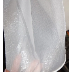 Firanka włoska  żakardowa mleczna z połyskiem