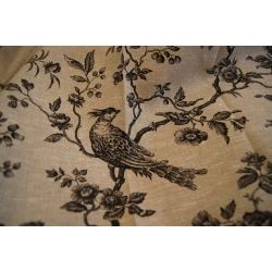 Tkanina lniana scenki rodzajowe - Ptak czarny
