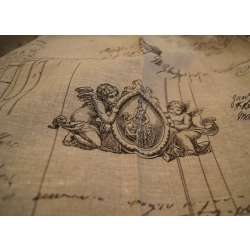 Tkanina lniana scenki rodzajowe - Angel