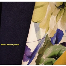 Wełna czesana boucle granat