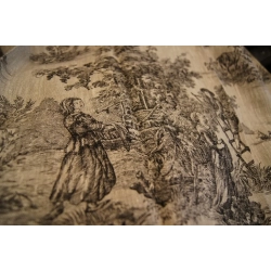 Tkanina lniana scenki rodzajowe