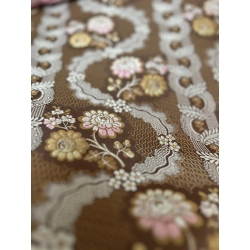 Tkanina stylowa Rococo Versailles Brun